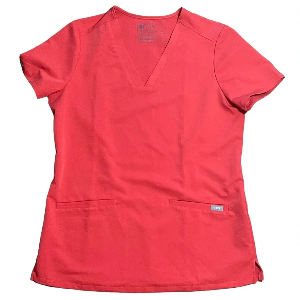 ❤️🧡 FIGS Casma™ Three-Pocket Scrub Top XS Limited Edition color Clay EUC - Picture 3 of 16
